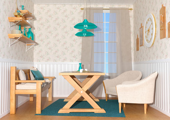 3D Rendering Breakfast Nook