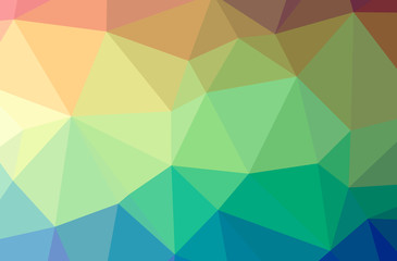 Illustration of abstract Green, Yellow horizontal low poly background. Beautiful polygon design pattern.