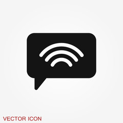 Wifi vector icon. Computer and network connections symbol isolated on background.