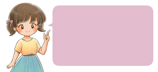 指を指す小学校低学年の子（吹き出し）2