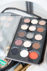 Multi Coloured Eyeshadow Make-up Palette on Beautician Table