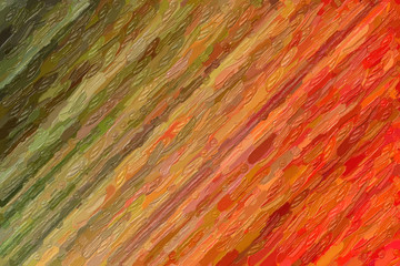 Green, yellow and red stripes Large Color Variation Impasto abstract paint background.