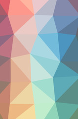 Illustration of abstract Blue, Red, Yellow And Green vertical low poly background. Beautiful polygon design pattern.