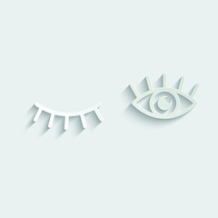 paper open and close eyes icon  Black vector