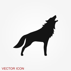 Wolf vector icon. Animal symbol isolated on background.