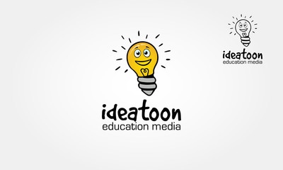 IdeaToon Education Media Logo Cartoon Character. This logo design for all creative business. Cute logo,simple and unique concept.