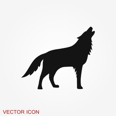 Wolf vector icon. Animal symbol isolated on background.