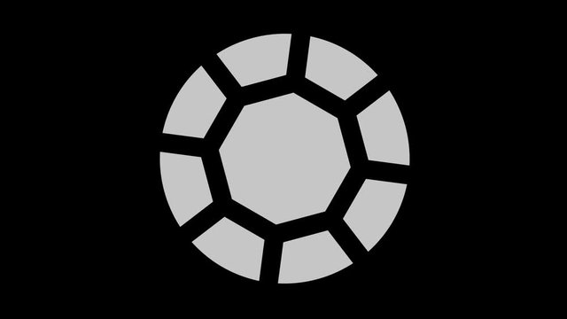 Graphic object in black and white with stroboscopic and hypnotic effect, which rotates clockwise decreasing the size from full screen to disappearing in the center, in 16: 9 video format