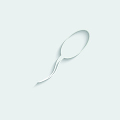 paper sperm icon line style. spermatozoon icon vector