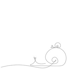 Snails animal line draw. Vector illustration