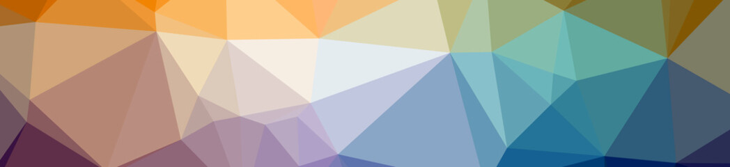 Illustration of abstract Blue, Orange, Purple banner low poly background. Beautiful polygon design pattern.