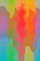 Abstract illustration of blue, green, orange, pink, red, yellow Dots background