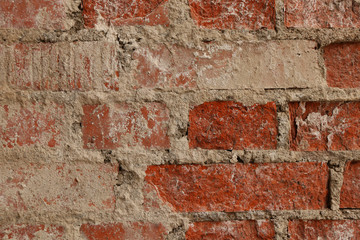 Old brick wall. Red brick. Texture for the background.