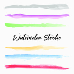 Watercolor Stroke Set of 6 Vector Illustration Design Can be used for banner Poster Wallpaper Colorful Strokes