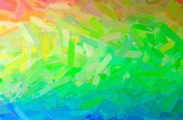 Abstract illustration of green, yellow Oil Paint with big brush background