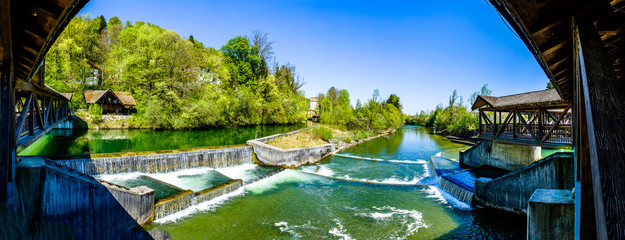 famous flood barrier in wolfratshausen