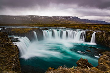 Long exposure of Godafoss Waterfall in Iceland