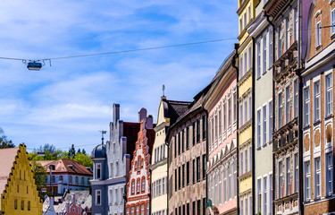 historic facades in Landshut - bavaria