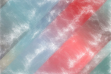 Blue, yellow, light pink and blue stripes Watercolor Wash abstract paint background.