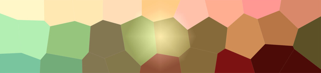 Abstract illustration of green, orange, yellow Giant Hexagon background