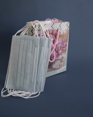 bag from the store with protective masks