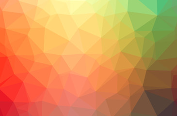 Obraz premium Illustration of abstract Green, Orange, Pink, Red horizontal low poly background. Beautiful polygon design pattern.