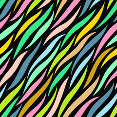 colorful curves pattern on black background