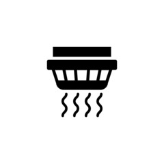 Smoke detector vector icon in black solid flat design icon isolated on white background