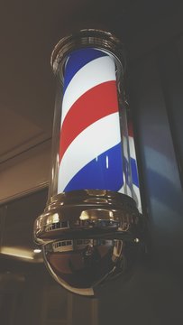 Low Angle View Of Barber Pole