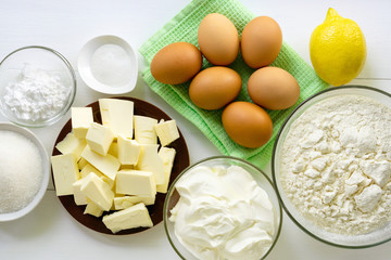 Step by step recipe of cheesecake. Ingredients for cooking