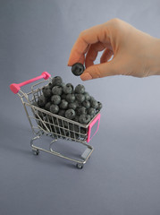 whole shopping cart with berries