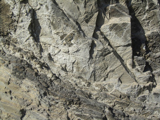 Gray brown stone texture. Grunge rock texture. The texture of the mountains. Close-up. 