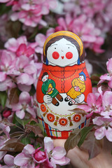 Matryoshka. Nested doll. Russian traditional handicraft. Wooden nesting toy: vintage matryoshka....