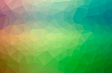 Illustration of abstract Green horizontal low poly background. Beautiful polygon design pattern.