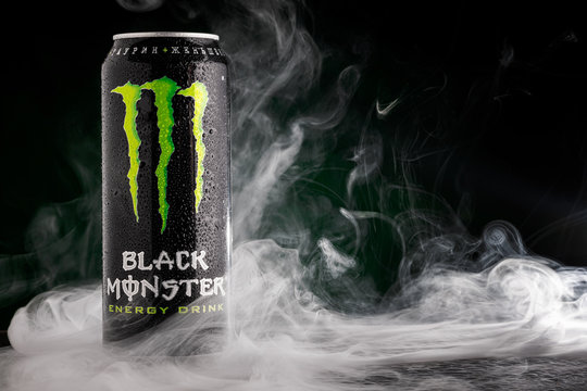 Black Monster Energy Drink can. MINSK, BELARUS, May 13, 2020.