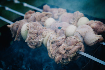 Juicy fresh meat to roast on hot coals