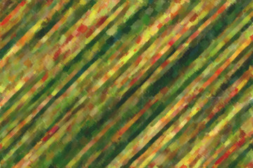 Green, yellow and red lines Dry Brush abstract paint background.