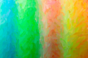 Fototapeta na wymiar Abstract illustration of green, orange, yellow Impressionist Impasto background