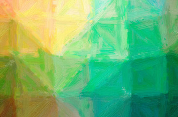 Abstract illustration of green, yellow Bristle Brush Oil Paint background