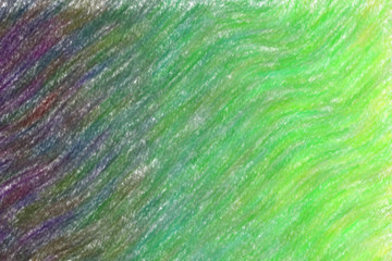 Green and purple waves Wax Crayon with low coverage abstract paint background.