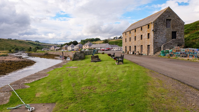 view of the harbour at Dunbeath, Caithness