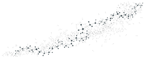 Obraz premium Abstract structure molecule and dna, atom, neurons. Scientific concept for your design. Connected lines with dots. Medical, technology, chemistry, science background. Vector illustration.