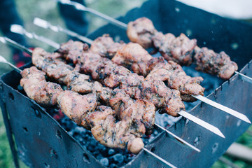 Juicy fresh meat to roast on hot coals