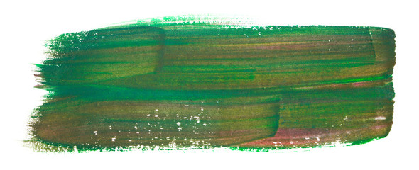 green spot of paint, brush strokes