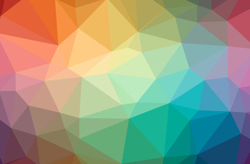 Obraz premium Illustration of abstract Blue, Green, Orange, Yellow horizontal low poly background. Beautiful polygon design pattern.