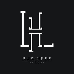 line art vector of  letters HL, LH