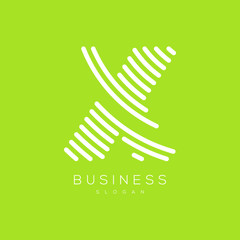 line art vector of letter X