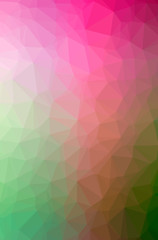 Illustration of abstract Green, Pink vertical low poly background. Beautiful polygon design pattern.