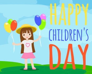 Happy children's day background, vector illustration 
