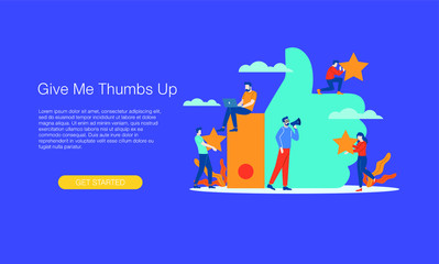 Give me thumbs up vector illustration concept template background can be use for presentation web banner UI UX landing page